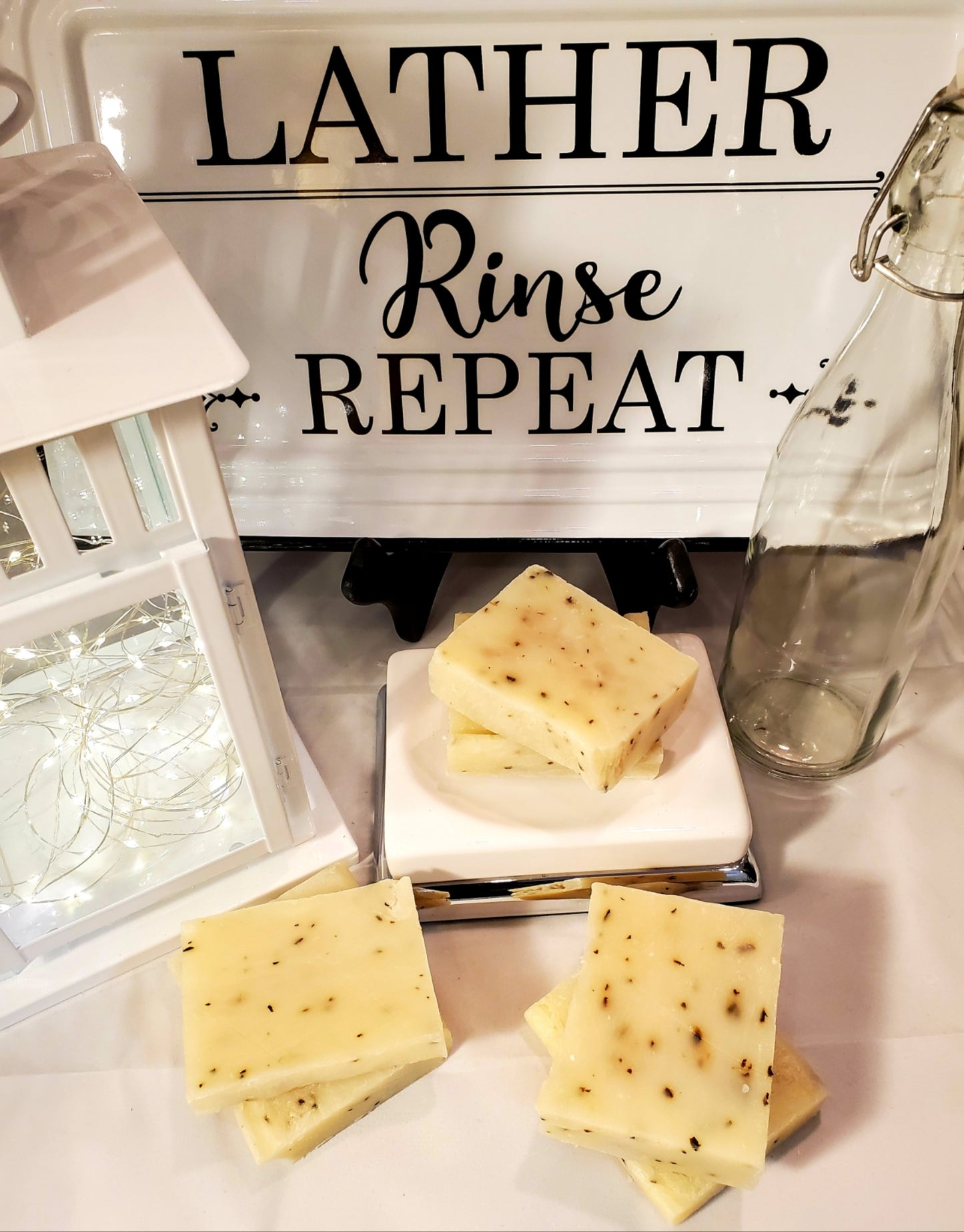 Organic Peppermint Soap with Crushed Leaves